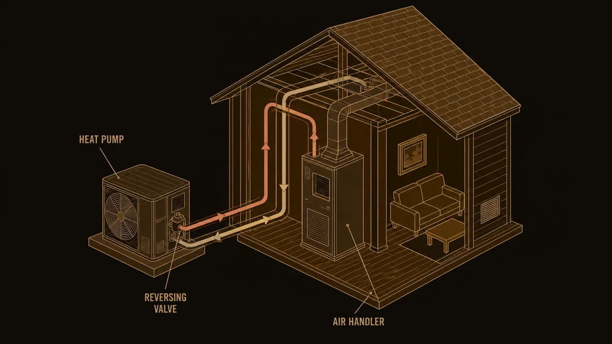 Illustration: How a heat pump heats and cools