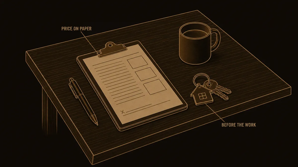 Illustration: The price, on paper, before the work
