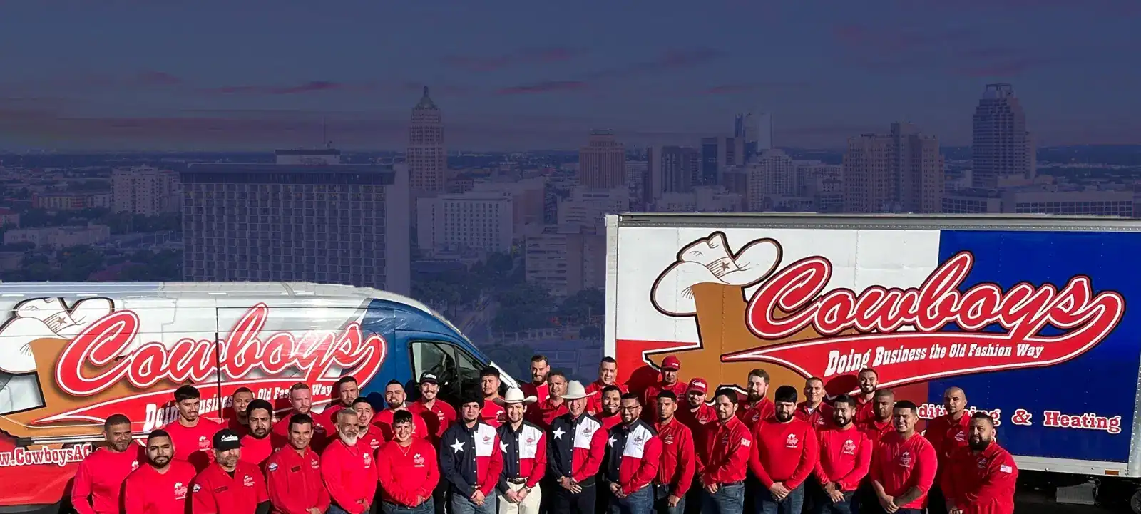 The whole crew, downtown