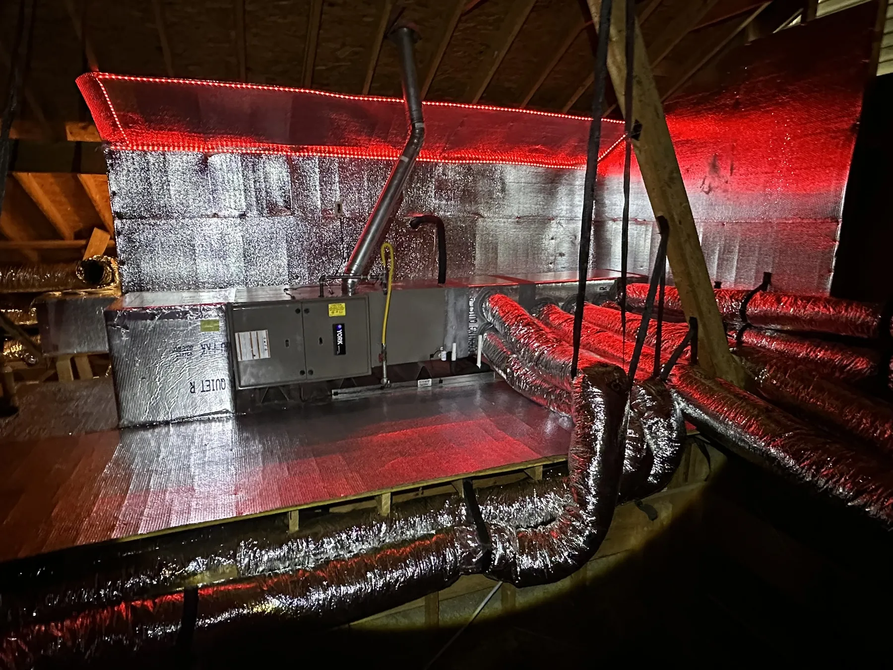 New attic system, sealed duct runs