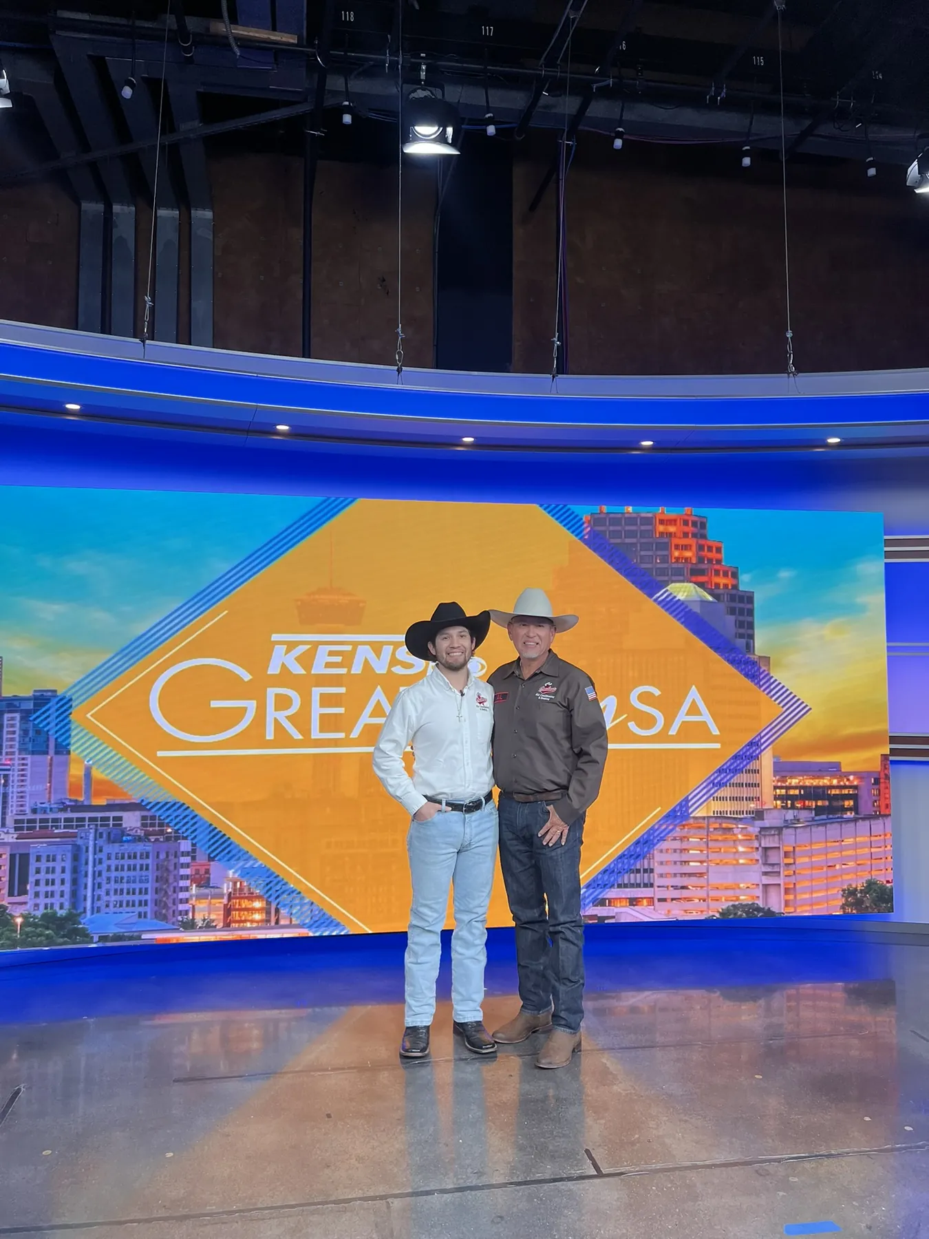 On set with KENS 5 Great Day SA